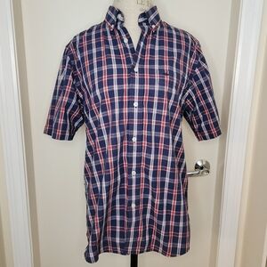 Vintage Men's Plaid Short Sleeve Shirt